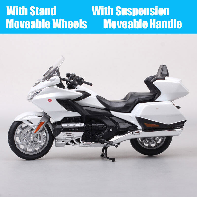 1/12 Welly Honda Gold Wing Moto Bike Motorcycle Cruiser Model Tour White