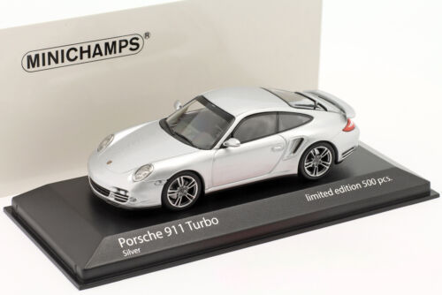 Porsche 911 (997 II) turbo built in 2009 silver 1:43 minichamps