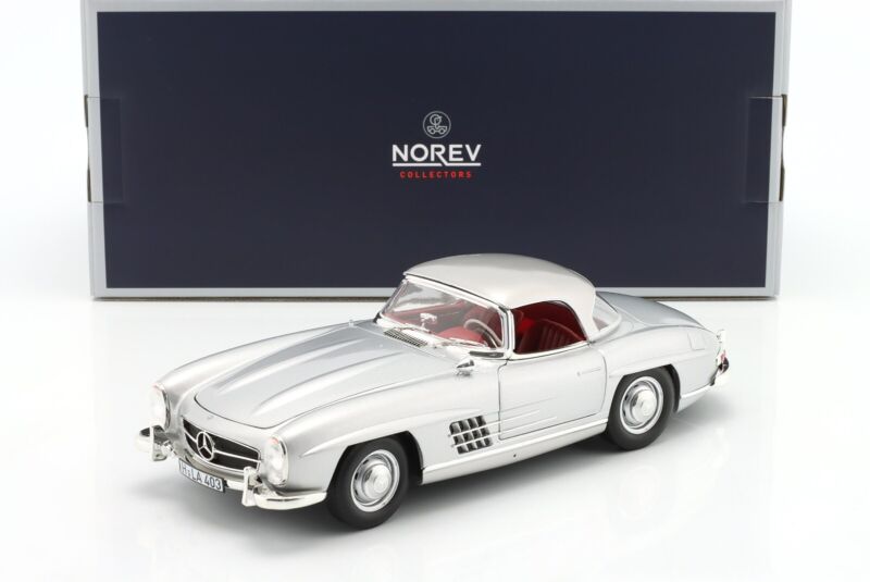 MERCEDES-BENZ 300 SL Roadster (W121) 1957 Silver - 1/18 - NOREV