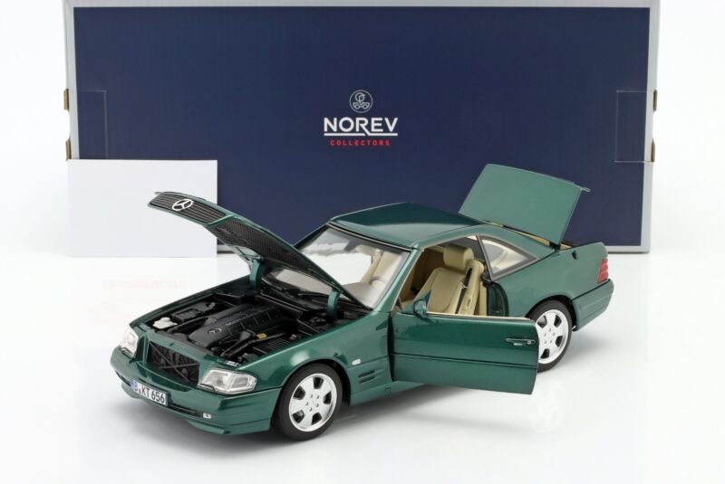 MERCEDES-BENZ 500 SL (R129) Facelift 1999 Green metallic - 1/18 - NOREV