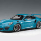 PORSCHE 911 CARRERA GT3 RS (991) MIAMI BLUE SILVER WHEELS 1:18 AUTOart 78167 NEW