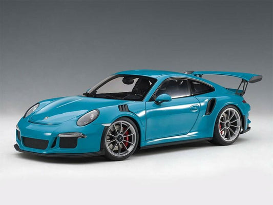 PORSCHE 911 CARRERA GT3 RS (991) MIAMI BLUE SILVER WHEELS 1:18 AUTOart 78167 NEW