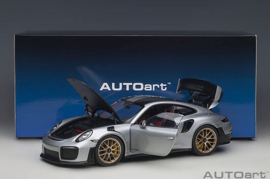 AUTOart 1/18 Porsche 911 (991.2) GT2 RS Weissach Package Metallic Silver 78174