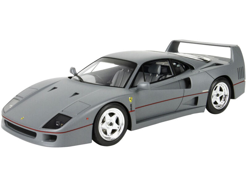 FERRARI F40 SULTAN OF BRUNEI GUN METAL GRAY & DISPLAY CASE LTD 1/18 BBR P18167