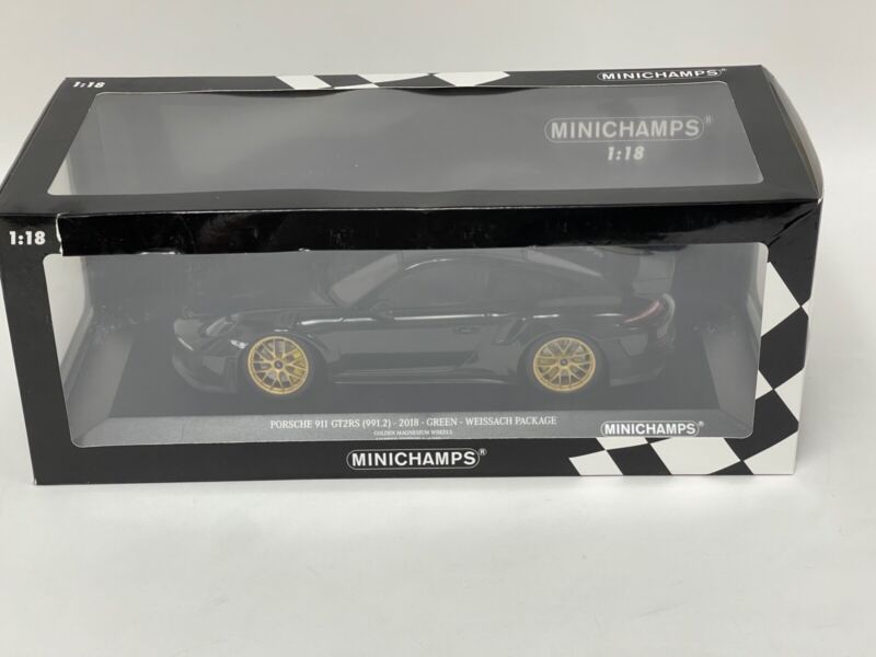 1/18 Minichamps Porsche 911 "991.2" GT2 RS Green with Gold Wheels 155 068306 $339.95 ModelCarsHub