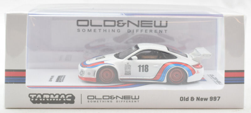 Tarmac Works HOBBY64 White Old & New Porsche 997 1:64 Scale Diecast Car