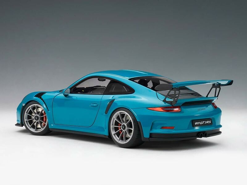 PORSCHE 911 CARRERA GT3 RS (991) MIAMI BLUE SILVER WHEELS 1:18 AUTOart 78167 NEW