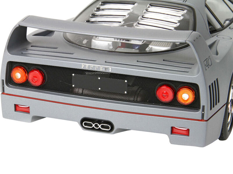 FERRARI F40 SULTAN OF BRUNEI GUN METAL GRAY & DISPLAY CASE LTD 1/18 BBR P18167