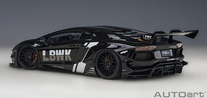 1:18 Autoart Liberty Walk LB Works Lamborghini Aventador black with LBWK Livery