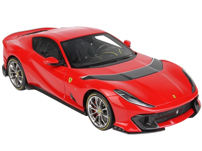 2021 FERRARI 812 COMPETIZIONE RED & DISPLAY CASE 1/18 MODEL CAR BBR P18207 B3