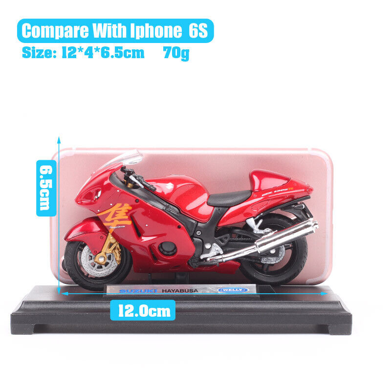 1:18 Scale Welly Suzuki Hayabusa GSX1300R Motorcycle Busa Diecast Toy Bike Model