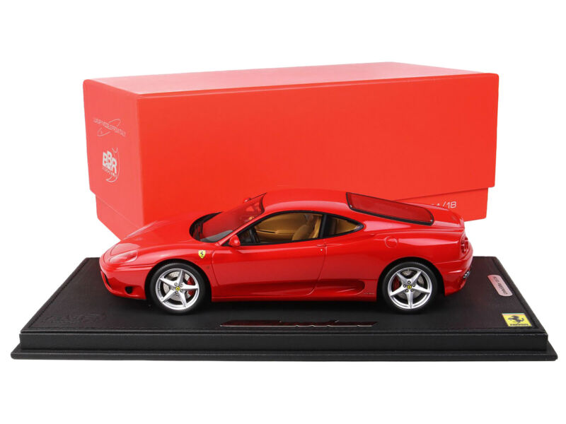 1999 FERRARI 360 MODENA ROSSO CORSA RED & DISPLAY CASE 1/18 MODEL BBR P18172 A