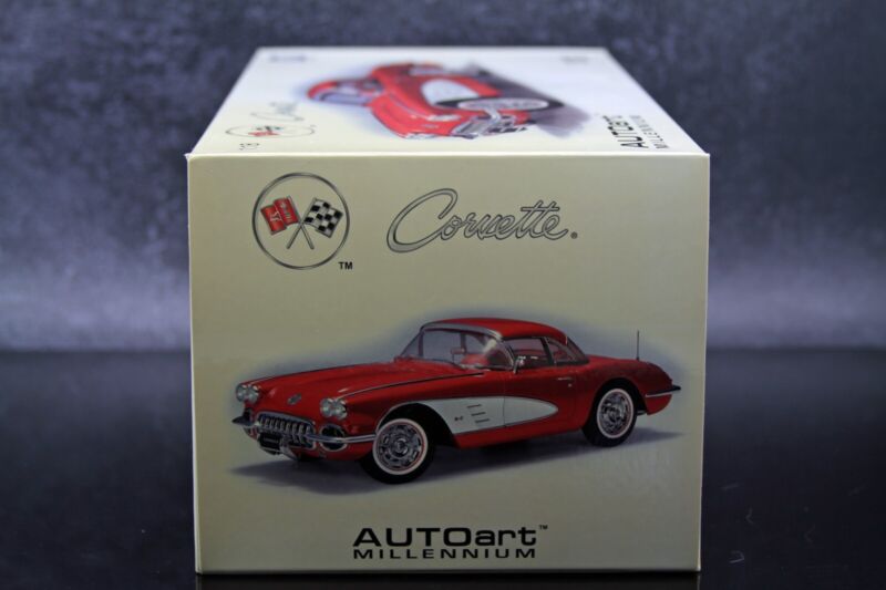 1:18 AUTOart 1959 Chevy Corvette Roman Red White Coves Millennium Collection