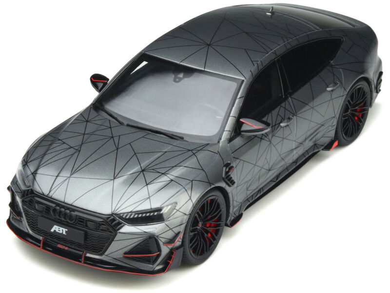 AUDI ABT RS7-R (4K) DAYTONA GRAY MET. W/GRAPHICS 1/18 MODEL CAR GT SPIRIT GT293