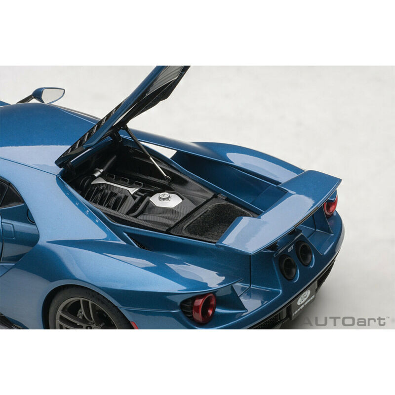 1/18 AUTOart 2017 Ford GT Liquid Blue 72942 Scale: 1:18 Model: 2017 Ford GT Model size: 9.5" Color: Liquid Blue Opening: Hood, Doors, Back engine cover Manufactured by: Autoart $339.99 ModelCarsHub