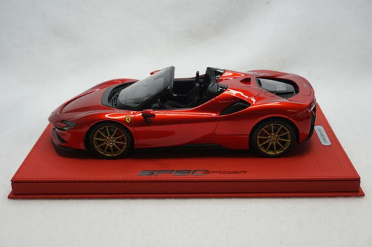 1/18 BBR FERRARI SF90 SPIDER F1 RED METALLIC/GOLD DELUXE LEATHER LIMITED 10 PCS