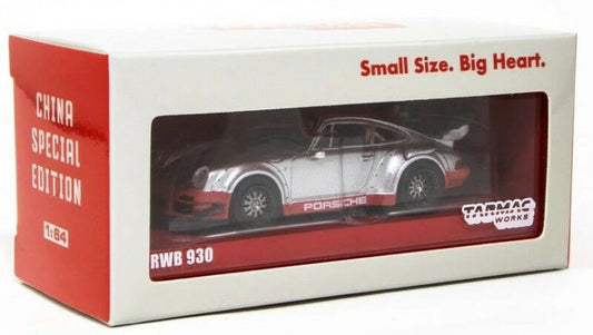 Tarmac Works HOBBY64 Silver Porsche RWB 930 - China Special Ed 1:64 Diecast Car