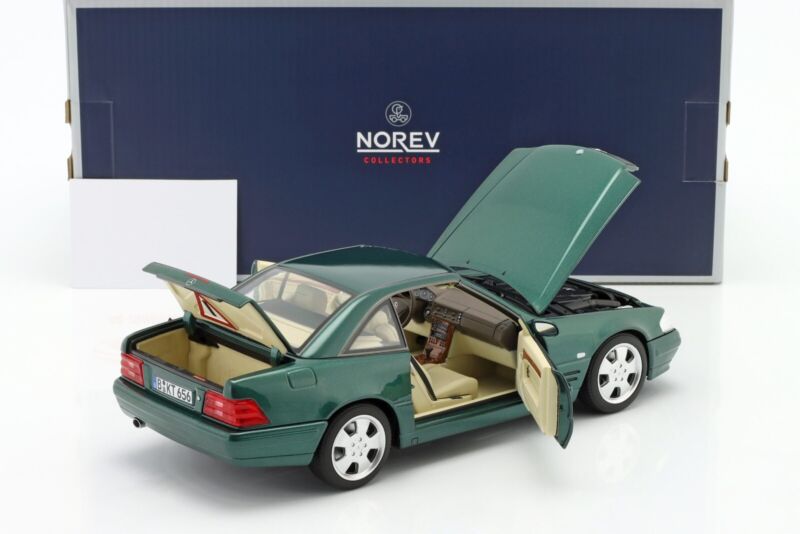 MERCEDES-BENZ 500 SL (R129) Facelift 1999 Green metallic - 1/18 - NOREV