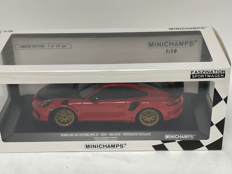 1/18 Minichamps Porsche 911 "991.2" GT3 RS in Orange with Weissach Package P05B $309.95 ModelCarsHub