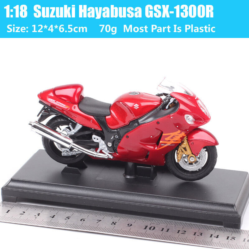 1:18 Scale Welly Suzuki Hayabusa GSX1300R Motorcycle Busa Diecast Toy Bike Model