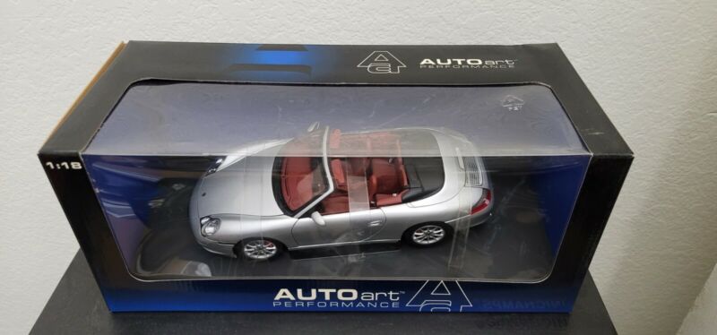 Autoart Porsche 911 Carrera Cabriolet 996 silver 1/18 Diecast NEW! Rare!