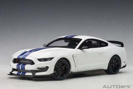 1/18 AutoArt Ford Shelby GT-350R Oxford White w/Lighting Blue Stripes