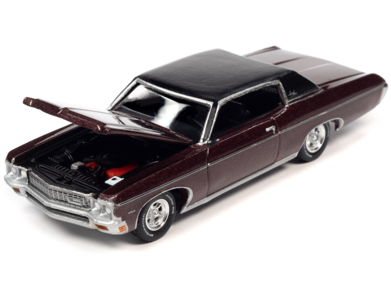 1/64 AutoWorld 1970 Chevrolet Impala Custom Coupe Diecast Black Cherry AWSP118A