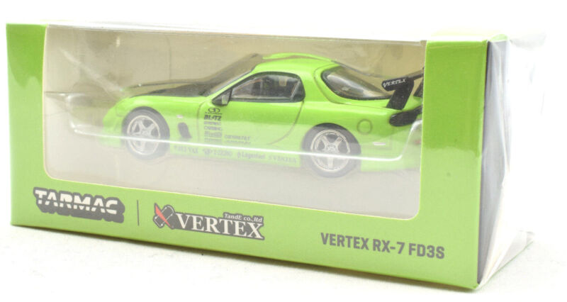 Tarmac Works GLOBAL64 Light Green VERTEX Mazda RX-7 FD3S 1:64 Scale Diecast Car