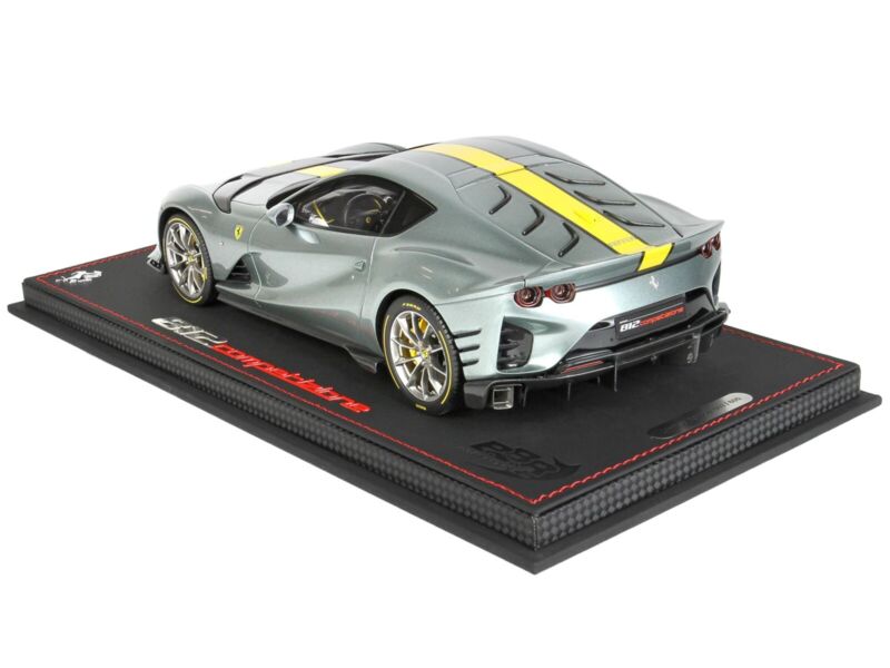 BBR 1/18 FERRARI 812 COMPETIZIONE GRAY & DISPLAY CASE