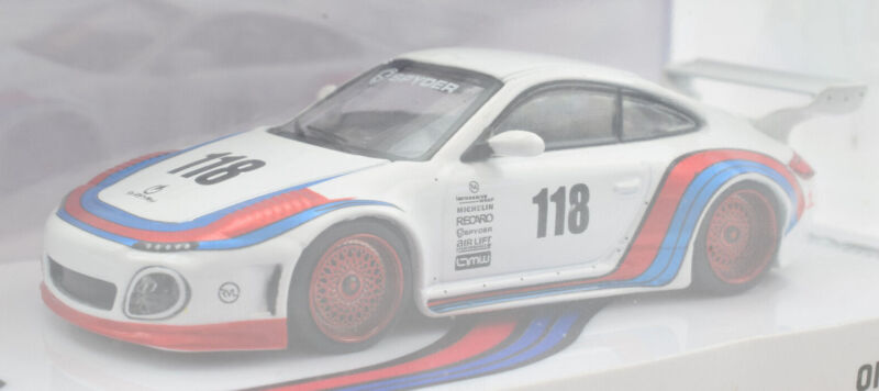 Tarmac Works HOBBY64 White Old & New Porsche 997 1:64 Scale Diecast Car