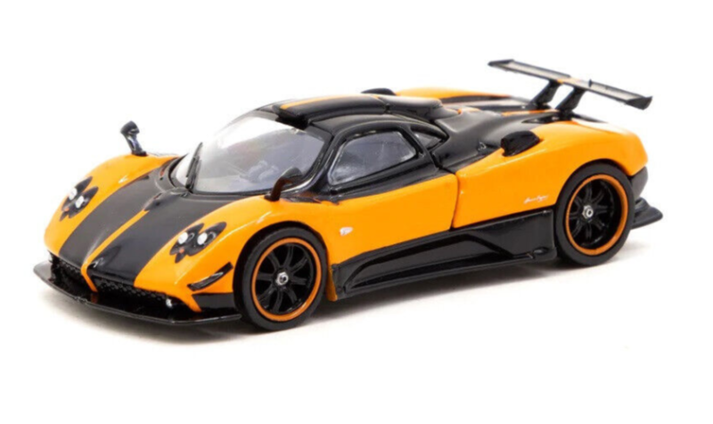 Tarmac Works GLOBAL64 Pagani Zonda Cinque Arancio Saint Tropez 1:64 Diecast Car