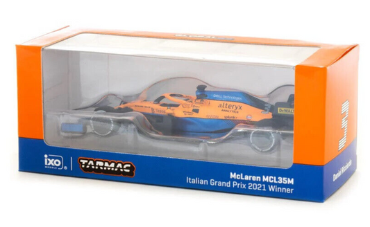 Tarmac Works Daniel Ricciardo McLaren MCL35M 2021 Italian GP 1:64 Diecast F1 Car