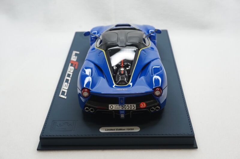 1/18 BBR FERRARI LAFERRARI AZZURRO DINO/YELLOW DELUXE BLUE LEATHER limited 20 pcs