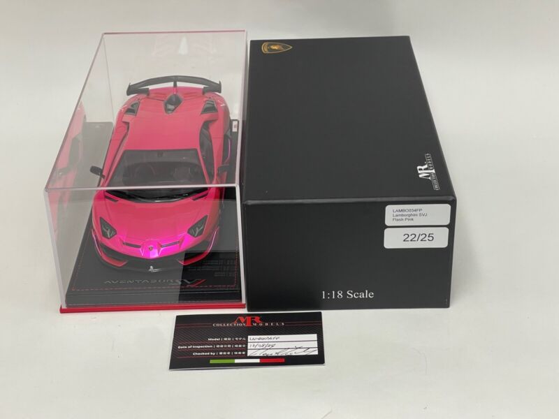 1/18 MR Collection Lamborghini Aventador SVJ Flash Pink Leather Base $878.95 ModelCarsHub