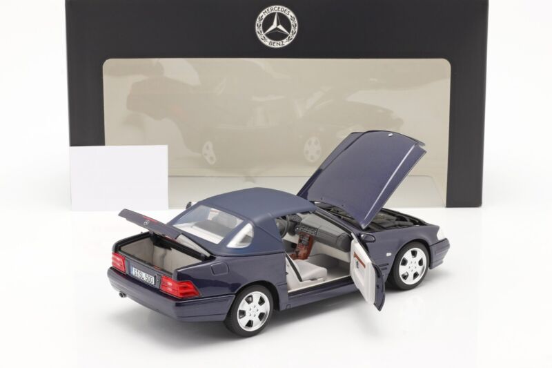 MERCEDES-BENZ 500 SL (R129) Facelift 1996-2001 Azure Blue - 1/18 - NOREV