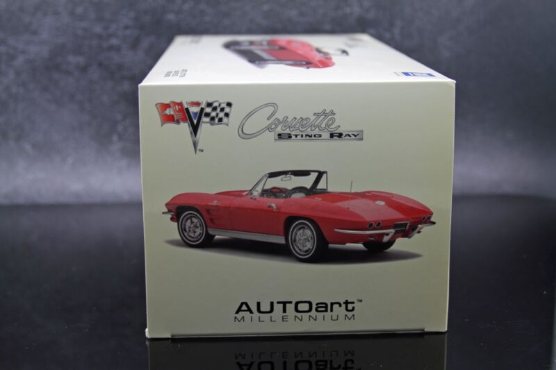 AUTOart 1963 Chevy Corvette Convertible Riverside Red Millennium Collection 1:18