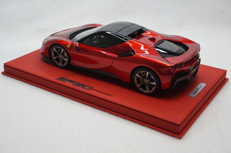 1/18 BBR FERRARI SF90 SPIDER CLOSED ROOF ROSSO FUOCCO DELUXE RED LEATHER limited 5pcs