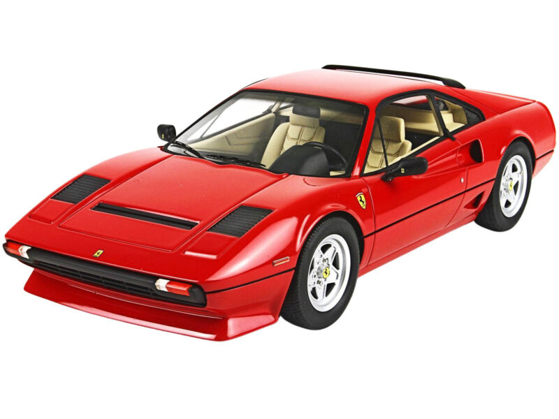 1982 FERRARI 208 GTB TURBO RED & DISPLAY CASE LTD ED 1/18 MODEL CAR BBR P18103