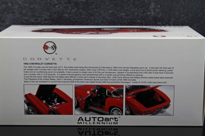 AUTOart 1962 Chevy Corvette Roman Red Millennium Collection 1:18