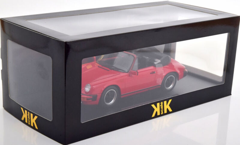 KK-Scale 1:18 PORSCHE 911 SC CABRIO RED WITH EXTRA SOFT-TOP 1983 diecast model