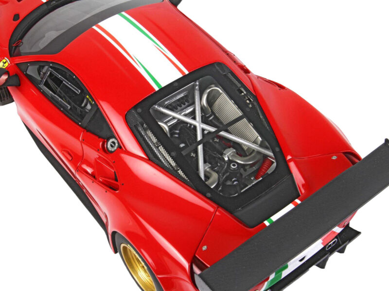 FERRARI 488 MODIFICATA ROSSO CORSA RED & DISPLAY CASE 1/18 MODEL BY BBR P 18203B