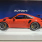 AUTOart PORSCHE 911 991 GT3 RS LAVA ORANGE/DARK GREY WHEELS NIB LE 1:18 SCALE...
