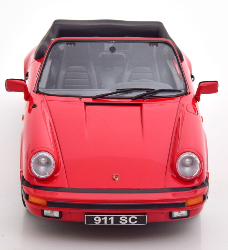 KK-Scale 1:18 PORSCHE 911 SC CABRIO RED WITH EXTRA SOFT-TOP 1983 diecast model