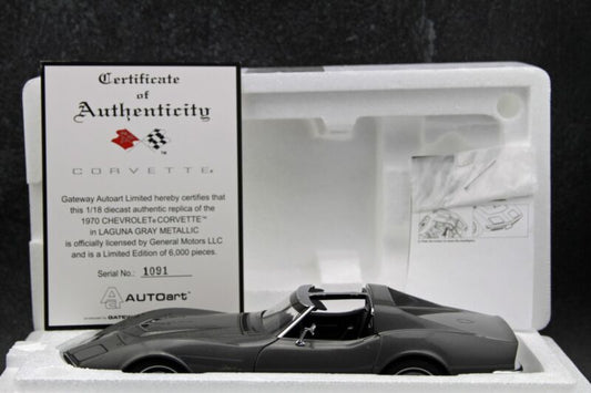 AUTOart 1970 Chevy Corvette Laguna Gray Metallic Millennium Collection 1:18