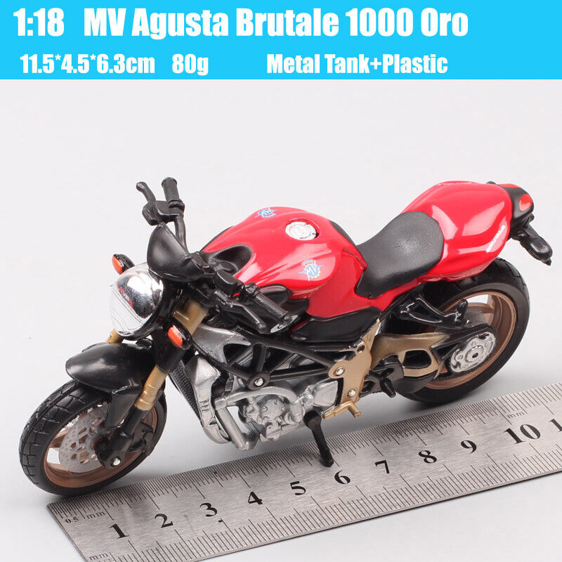 Bburago 1:18 Scale MV Agusta Brutale 1000 Oro Motorcycle Model Bike Diecast Toy