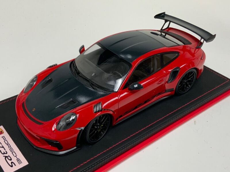 1/18 Minichamps Porsche 911 "991.2" GT3 RS Red with Black Wheels leather base $464.95 ModelCarsHub