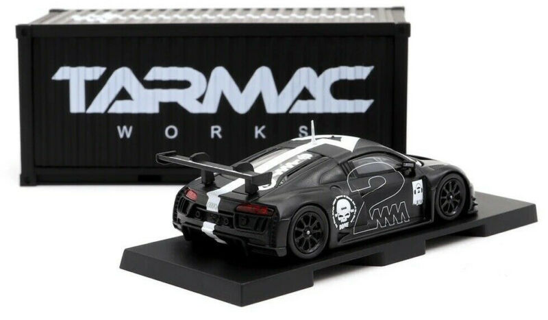 Tarmac Works x 4A Like Black HOBBY64 White Audi R8 LMS 1:64 Scale Diecast Car