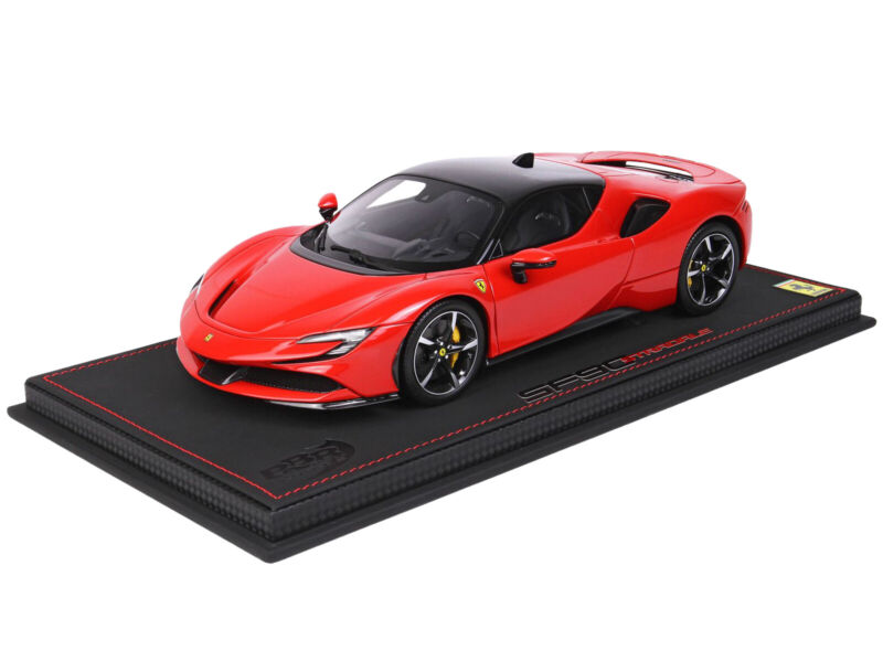 2019 FERRARI SF90 STRADALE RED & DISPLAY CASE 1/18 MODEL CAR BBR P18180 A 3