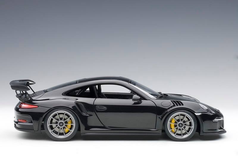 PORSCHE 911 CARRERA GT3 RS (991) GLOSS BLACK SILVER WHEELS 1:18 AUTOART 78164