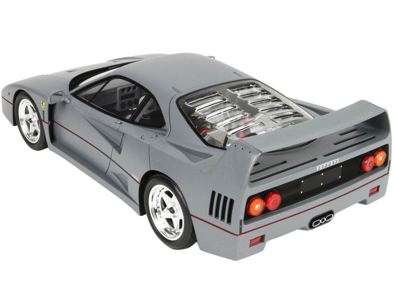 FERRARI F40 SULTAN OF BRUNEI GUN METAL GRAY & DISPLAY CASE LTD 1/18 BBR P18167